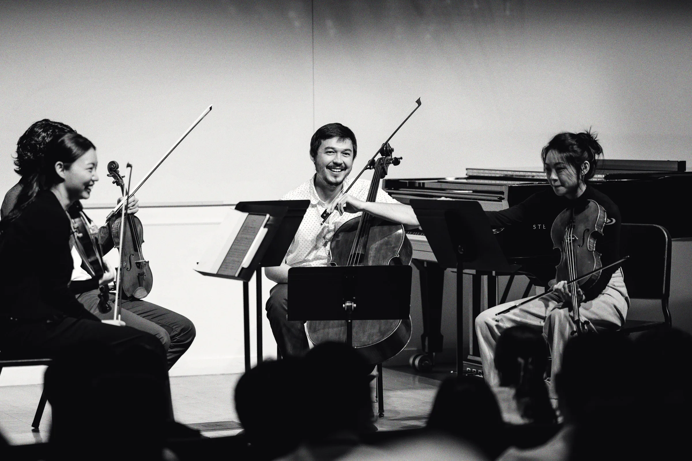 Dilshod Narzillaev playing chamber music at Music@Menlo